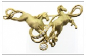 Double horse brooch
