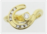 Horse Shoe & Nail Ring set with diamonds