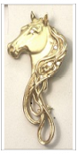 Stylised horse head with mane detail pendant/brooch