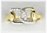 Yellow & White Bit Ring Diamond Set
